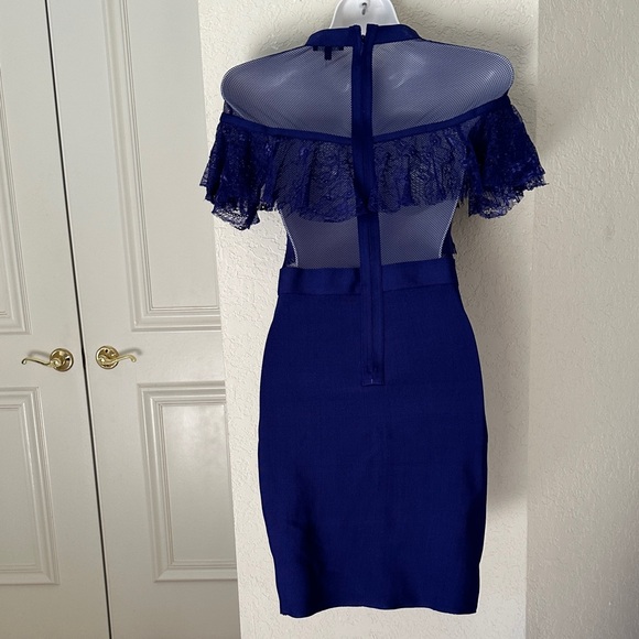 WOW Couture Navy Blue Lace Dress - Picture 5 of 7